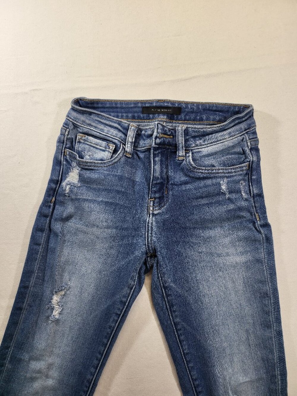 Flying Monkey Blue Distressed Denim Jeans Size 25